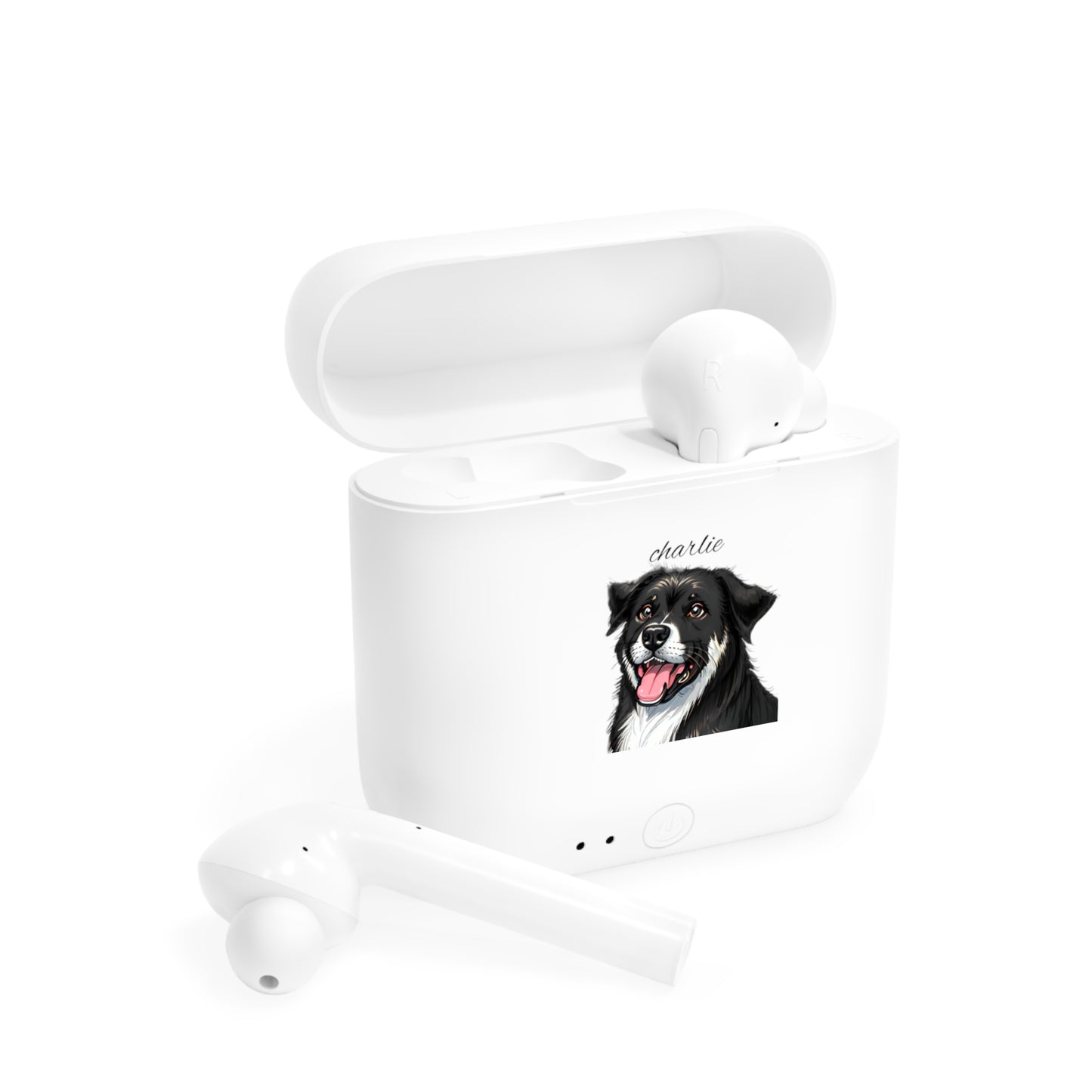 Custom Pet Portrait Wireless Earbuds Case - Personalized Dog Design