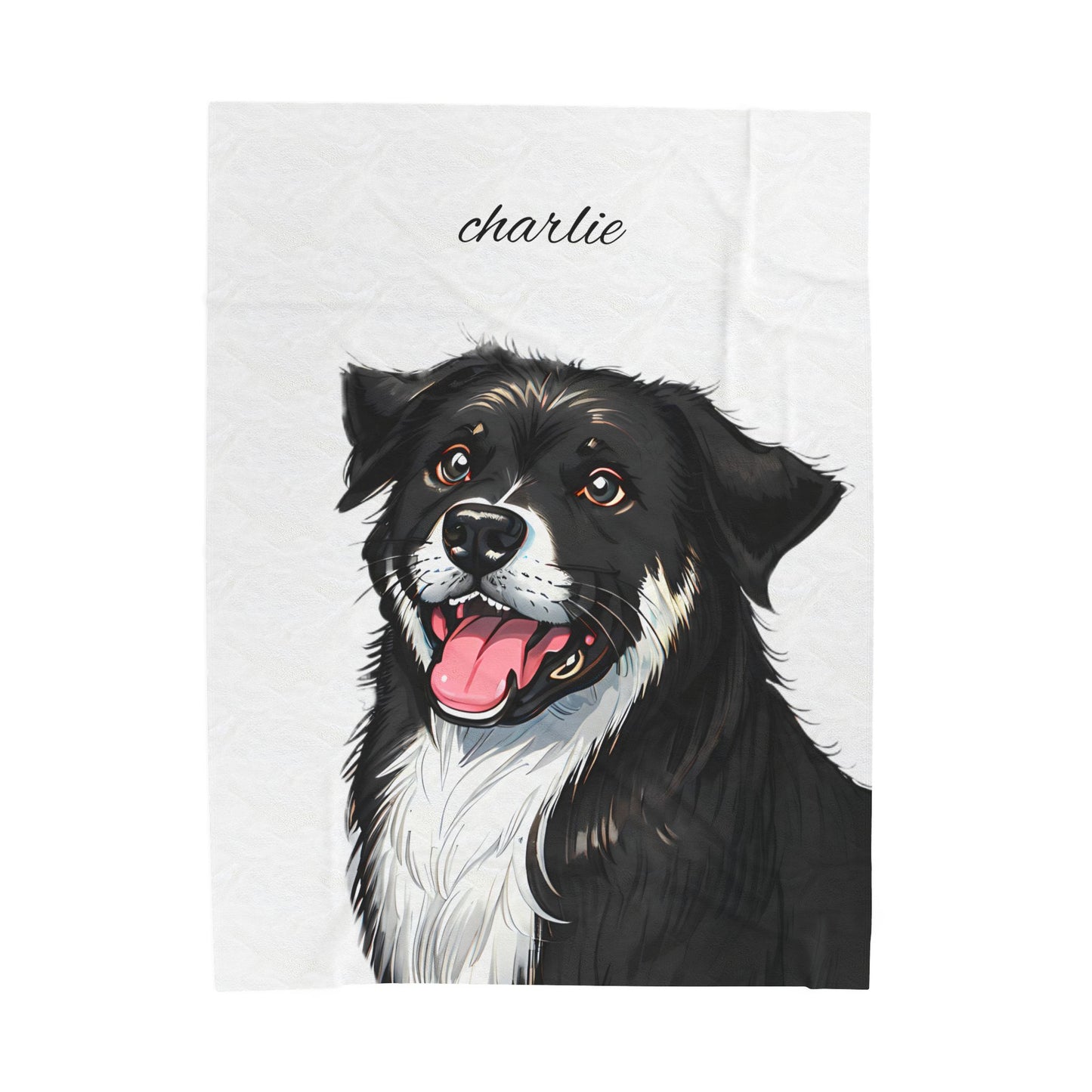 Personalized Velveteen Plush Blanket with Custom Pet Portrait - Cozy, Soft Pet Throw for Dog Lovers