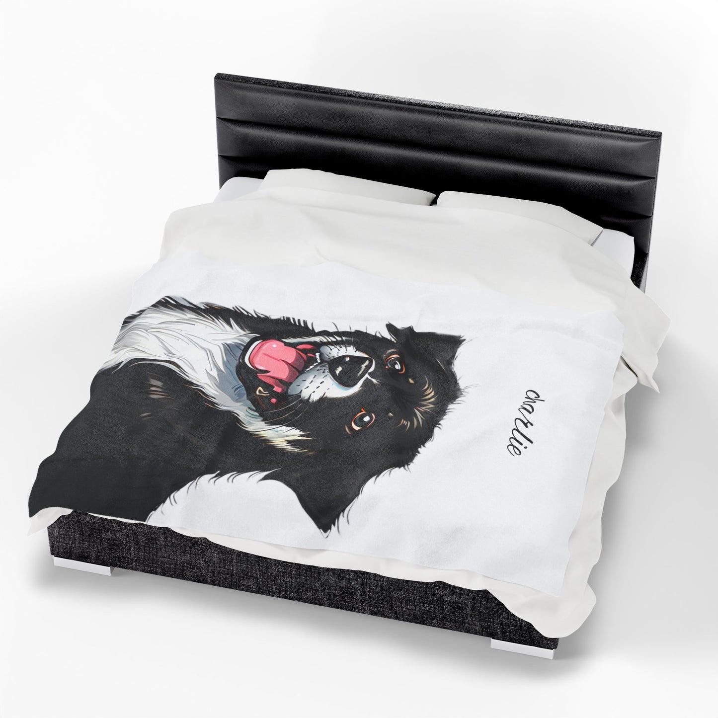 Personalized Velveteen Plush Blanket with Custom Pet Portrait - Cozy, Soft Pet Throw for Dog Lovers