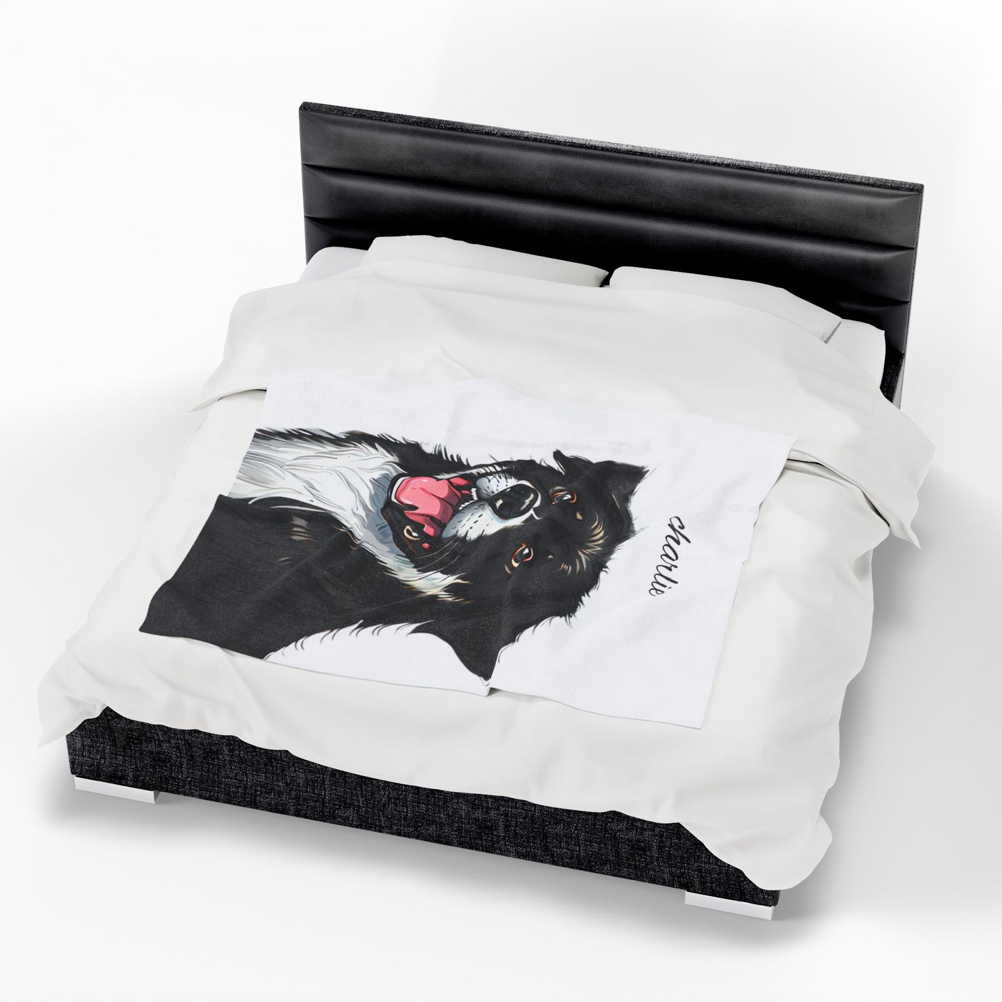 Personalized Velveteen Plush Blanket with Custom Pet Portrait - Cozy, Soft Pet Throw for Dog Lovers