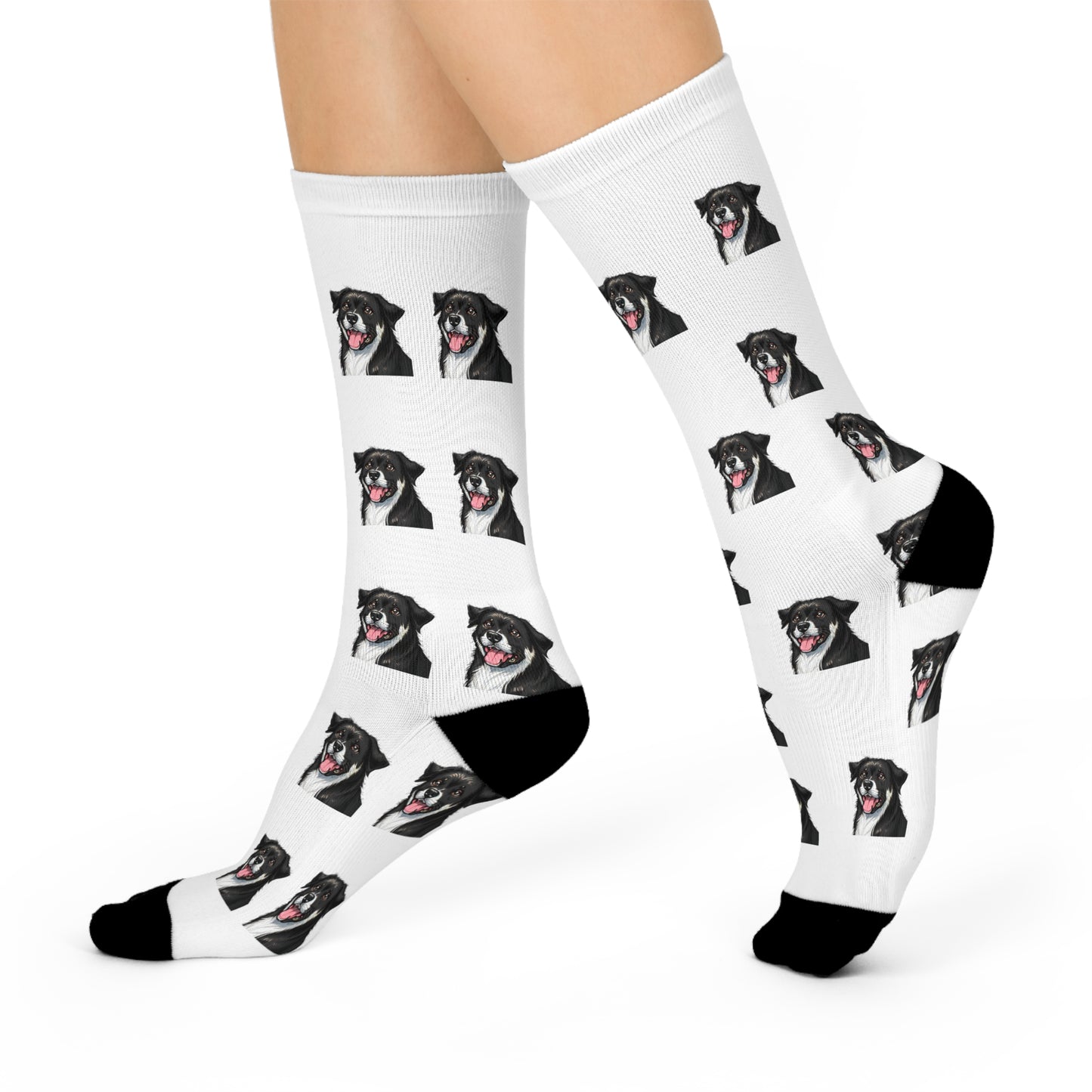 Fun Dog Print Cushioned Crew Socks - Perfect for Animal Lovers