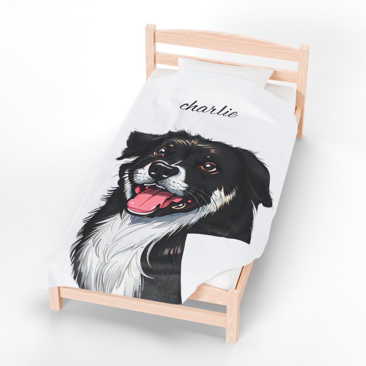 Personalized Velveteen Plush Blanket with Custom Pet Portrait - Cozy, Soft Pet Throw for Dog Lovers