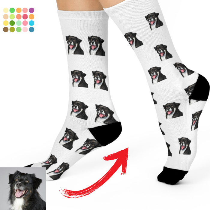 Fun Dog Print Cushioned Crew Socks - Perfect for Animal Lovers