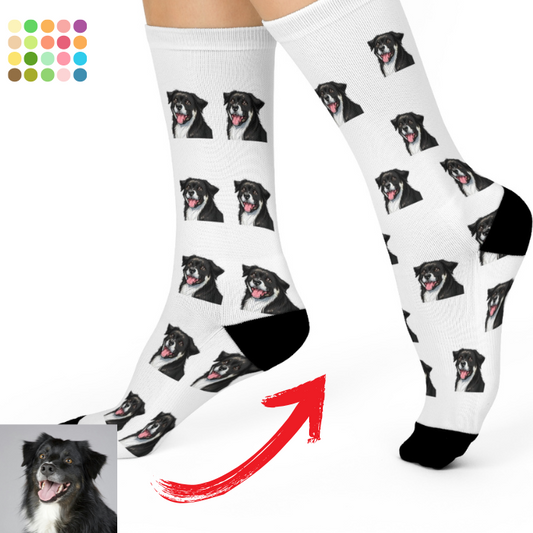 Fun Dog Print Cushioned Crew Socks - Perfect for Animal Lovers