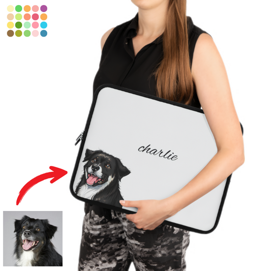 Personalized Dog Laptop Sleeve - Custom Pet Design for Animal Lovers