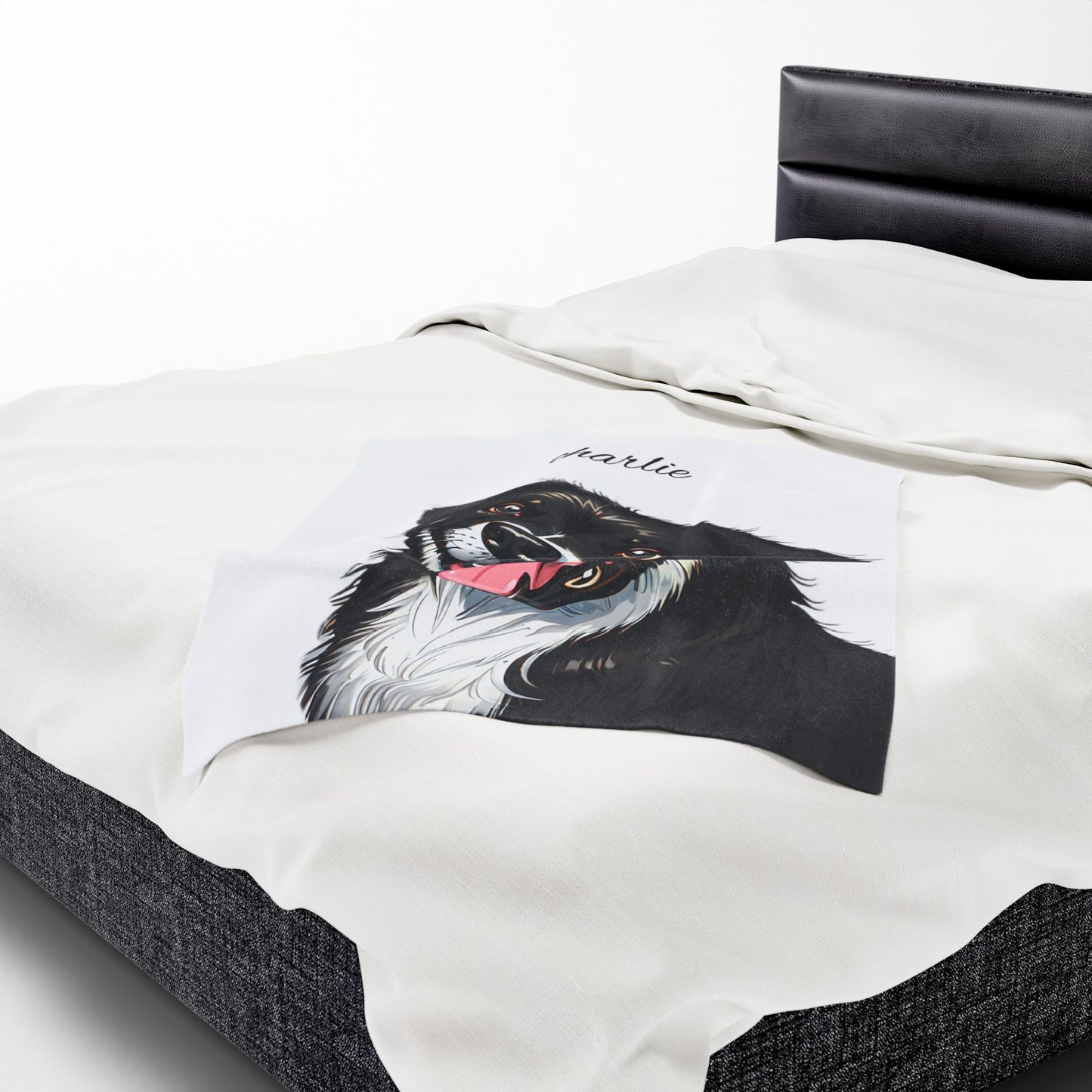 Personalized Velveteen Plush Blanket with Custom Pet Portrait - Cozy, Soft Pet Throw for Dog Lovers