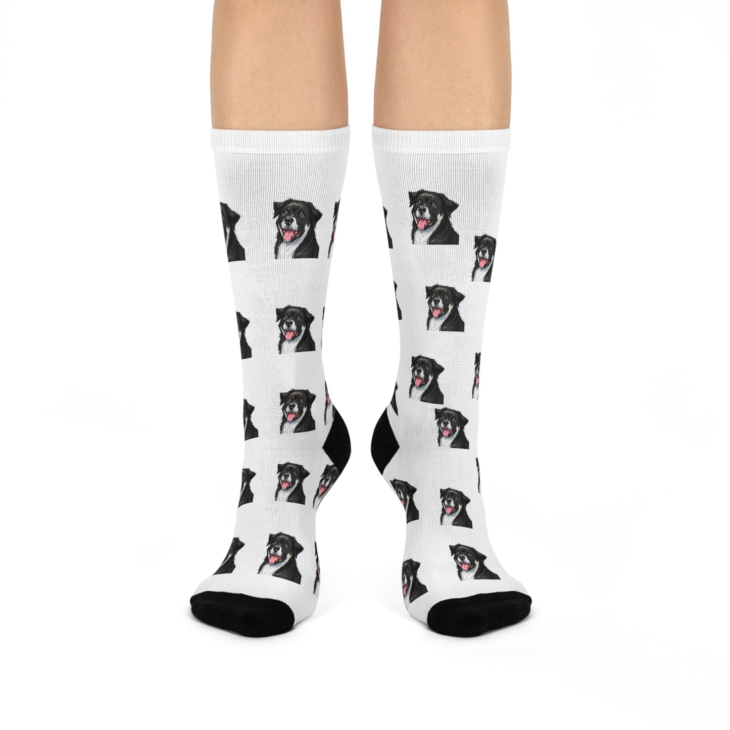 Fun Dog Print Cushioned Crew Socks - Perfect for Animal Lovers