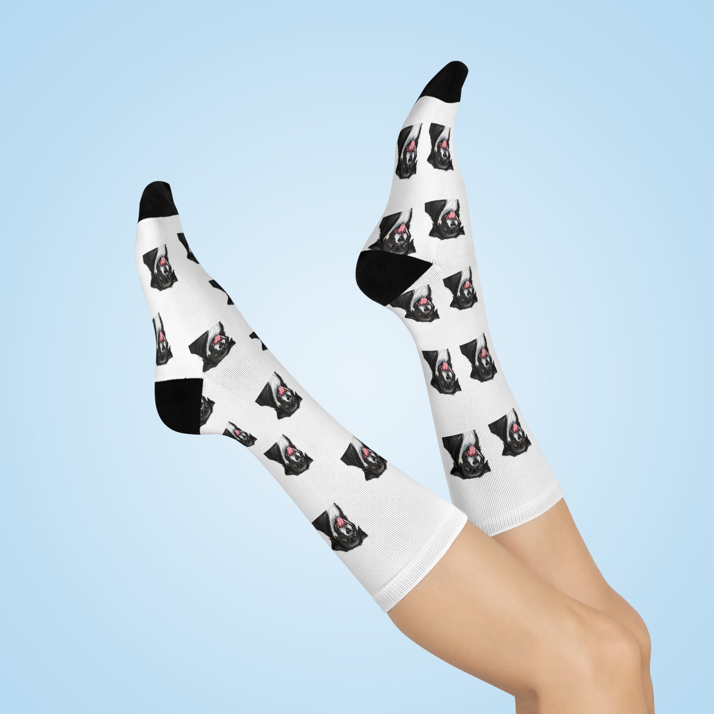 Fun Dog Print Cushioned Crew Socks - Perfect for Animal Lovers