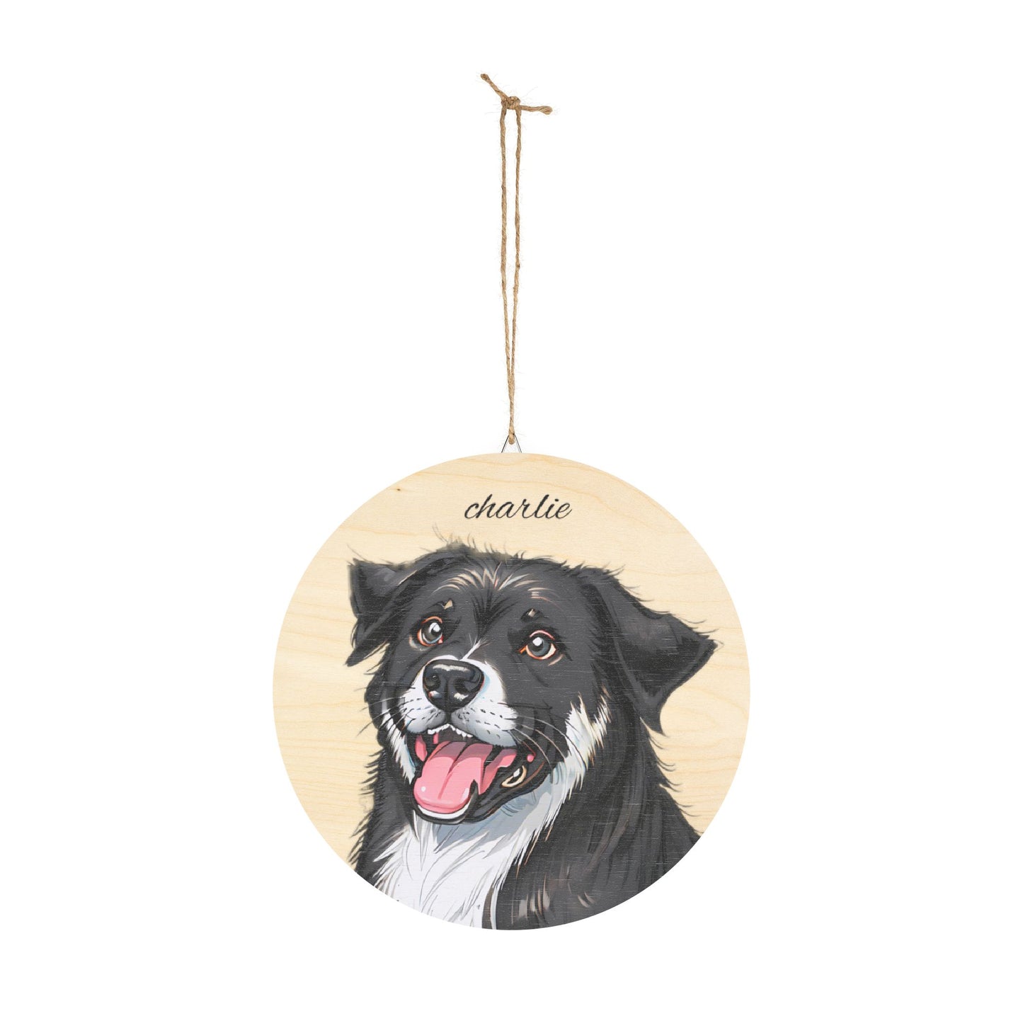 Personalized Dog Portrait Wood Sign - Custom Pet Wall Décor