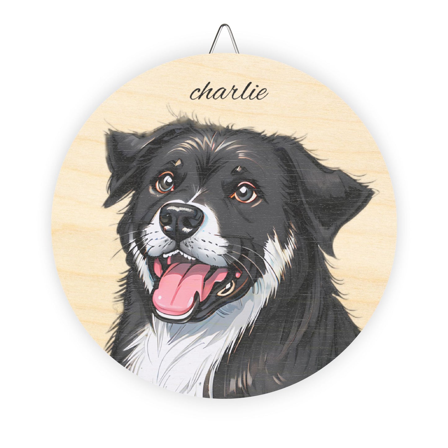 Personalized Dog Portrait Wood Sign - Custom Pet Wall Décor